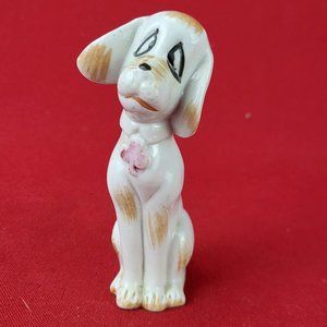 Vintage Porcelain Hound Figurine Made in Japan Hand Painted